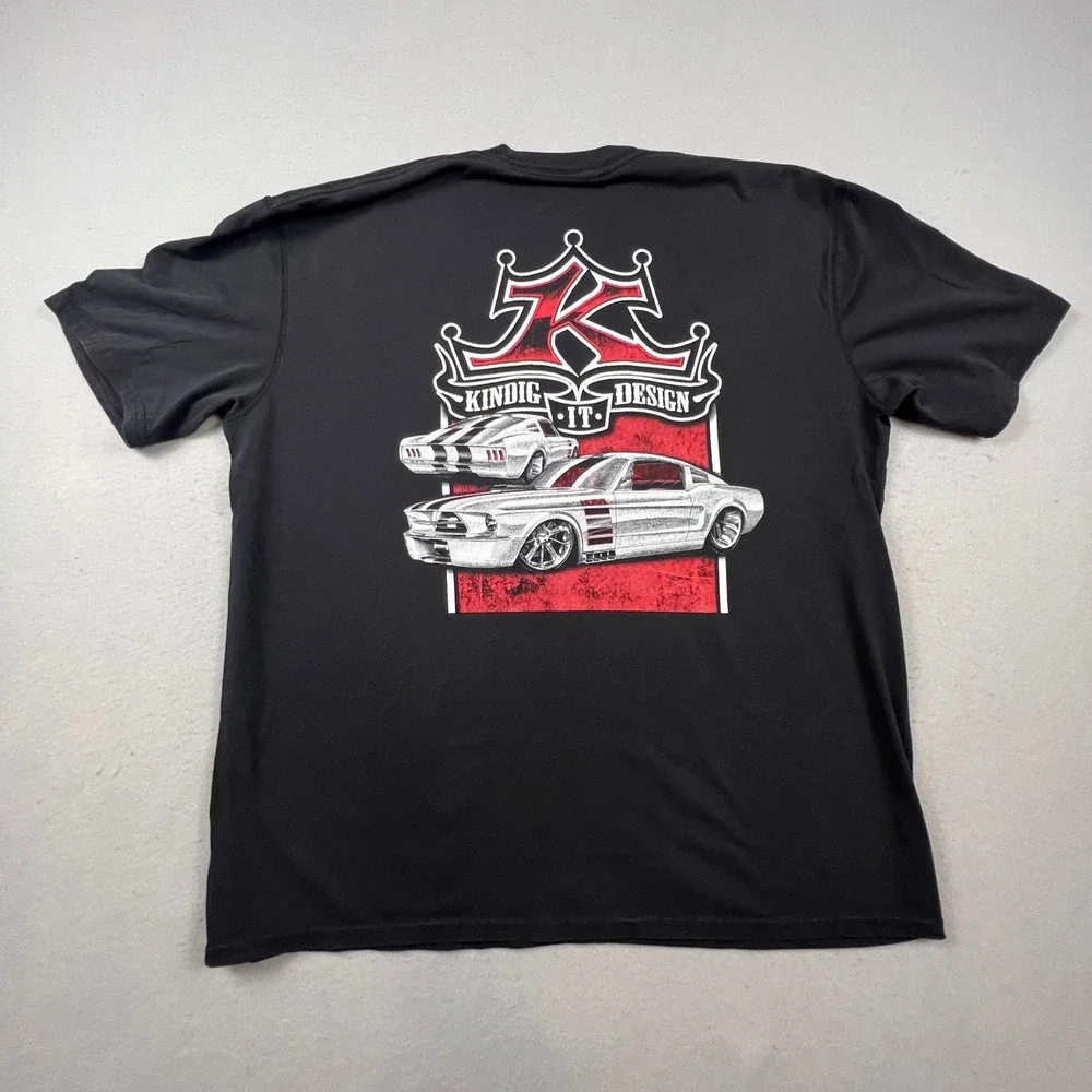 Kindig-It Design T-Shirt Mens 2X Black Boss Mustang Graphic Performance Bitchin